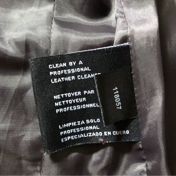 Michael Kors grey leather moto jacket - Picture 4 of 7